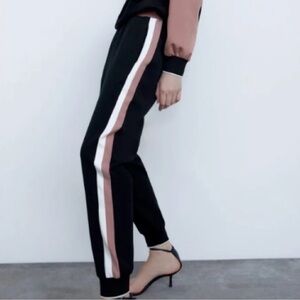 Zara Black and Pink Joggers Size XL